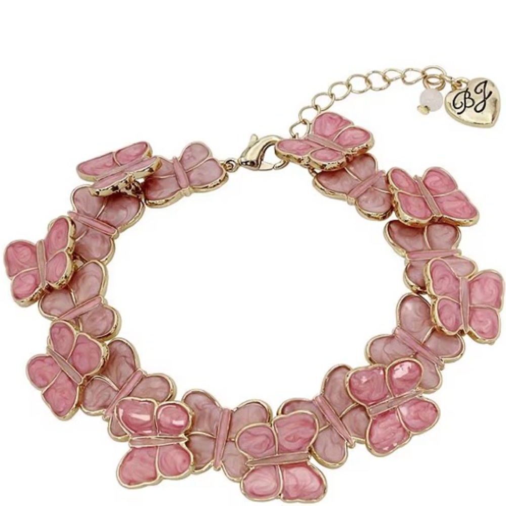Betsey Johnson Sweetheart Butterfly Link Line Bracelet